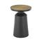 22.25" Black Metal Handmade Accent Table with Rope Tabletop